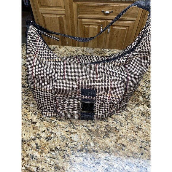 VIntage Lauren Ralph Lauren Houndstooth Hobo Plaid Handbag Purse Small - Picture 1 of 8